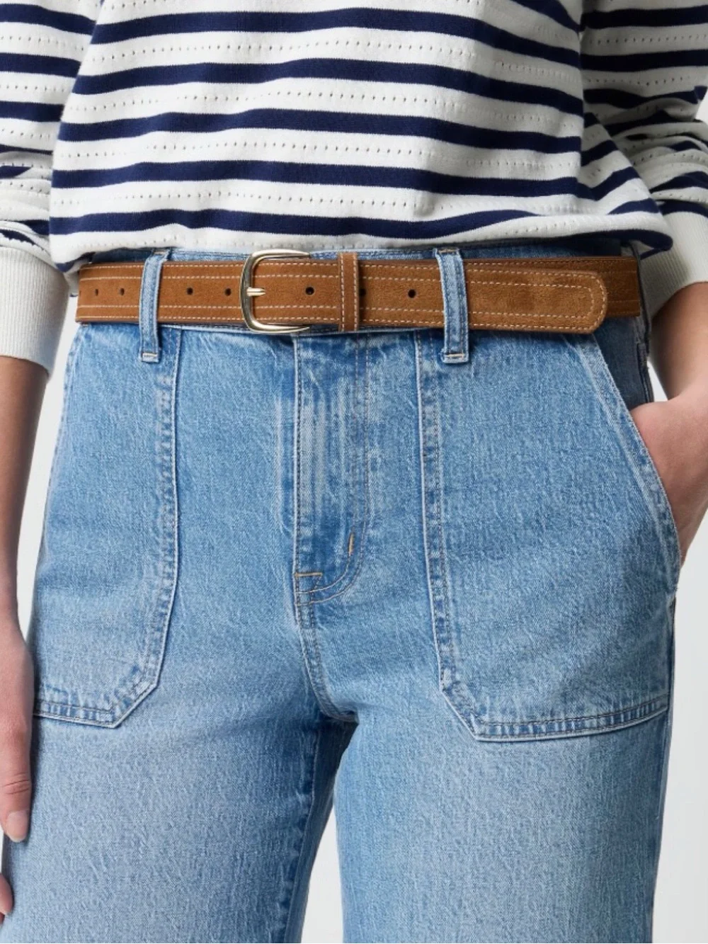 J. CREW | Wide Leg High Rise Cropped Patch Pocket Classic Denim Jeans  Sz. 30